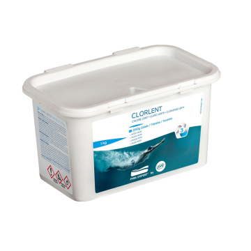 Lėto tirpimo chloro 250 g. tabletės 1 kg.